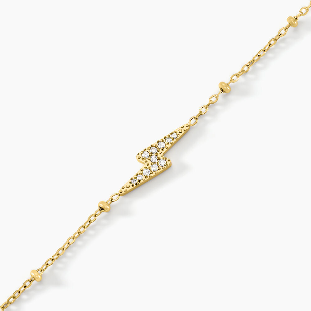 Bracelet Aurore Acier Doré éclair Cristal - Bracelets chaînes Femme | Marc Orian