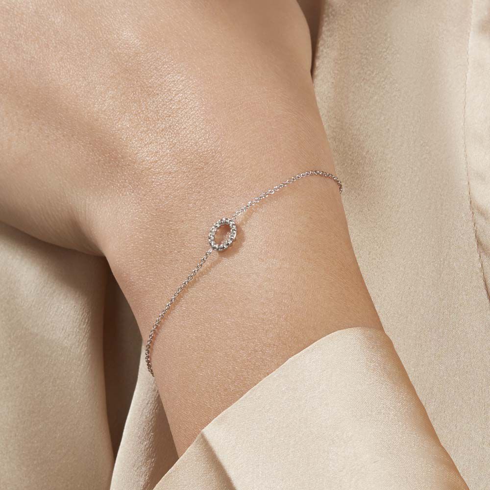 Bracelet Peytone Argent Blanc - Bracelets chaînes Femme | Marc Orian