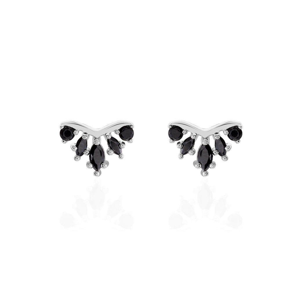 Boucles D'oreilles Puces Calixa Argent Blanc Oxyde De Zirconium - Puces Femme | Marc Orian