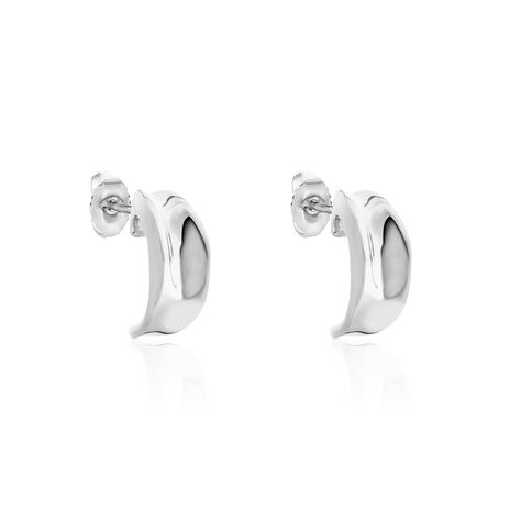 Demi Créoles Anne-christelleae Argent Blanc - Puces Femme | Marc Orian
