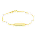 Bracelet Identit&eacute; Gaspardine Maille For&ccedil;at Or Jaune Perle De Culture - Gourmettes Enfant | Marc Orian