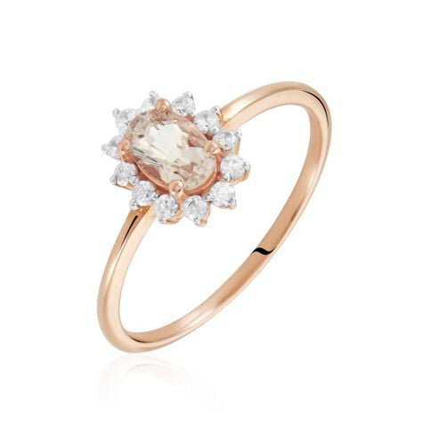 Bague Jozsua Or Rose Morganite Peche Oxyde De Zirconium - Bagues pierres fines Femme | Marc Orian