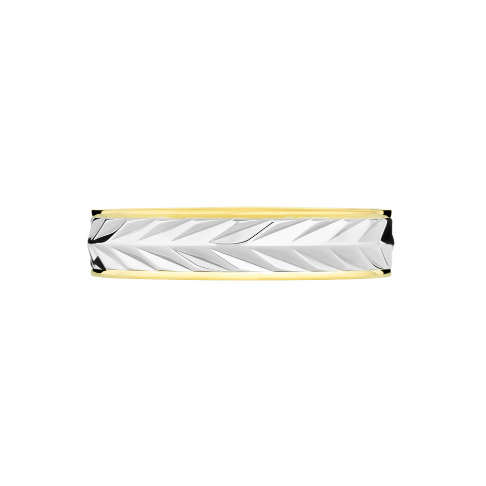 Alliance Epi Fantaisie Ruban Plat Or Bicolore - Alliances duo Unisex | Marc Orian