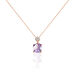 Collier Or Rose Amethyste Et Diamant - Colliers avec pierres Femme | Marc Orian