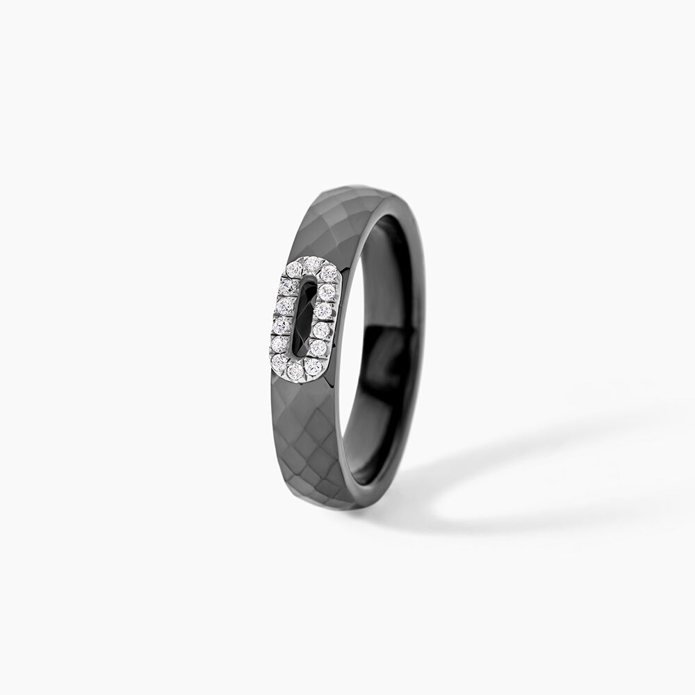 Bague Ceramik Design Argent Blanc Oxyde De Zirconium Et C&eacute;ramique - Bijoux fantaisie Femme | Marc Orian