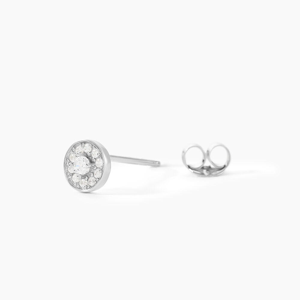 Boucles D'oreilles Puces Auxana Argent Blanc Oxyde De Zirconium - Puces Femme | Marc Orian