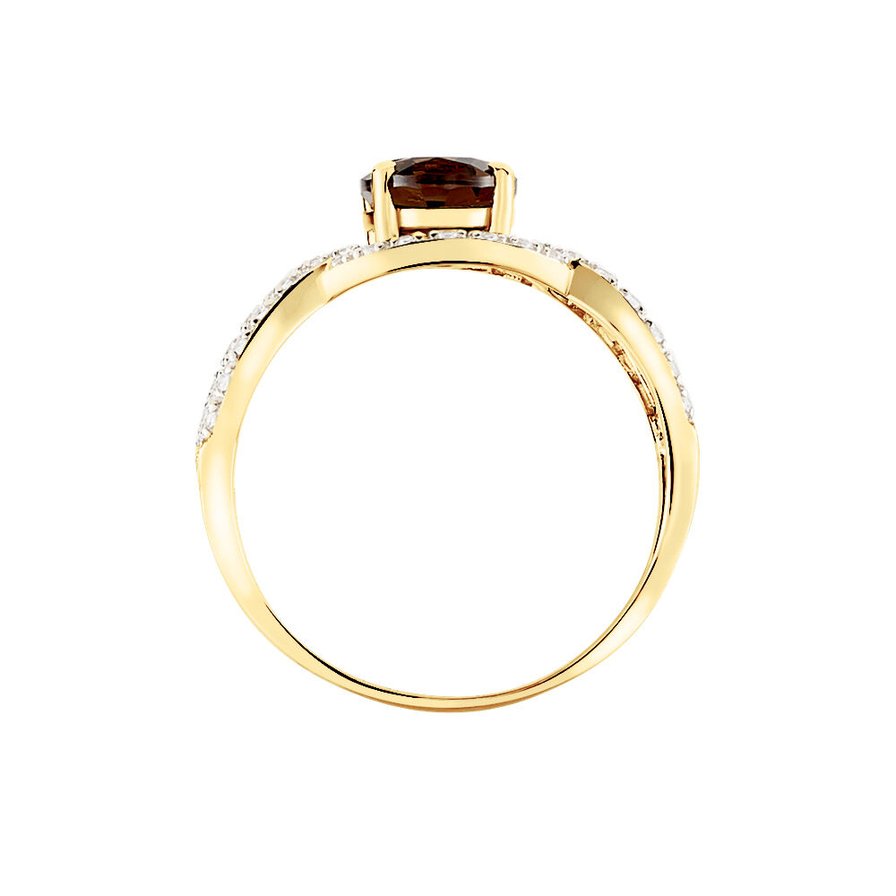 Bague Tina Or Jaune Quartz Et Oxyde De Zirconium - Bagues avec pierre Femme | Marc Orian