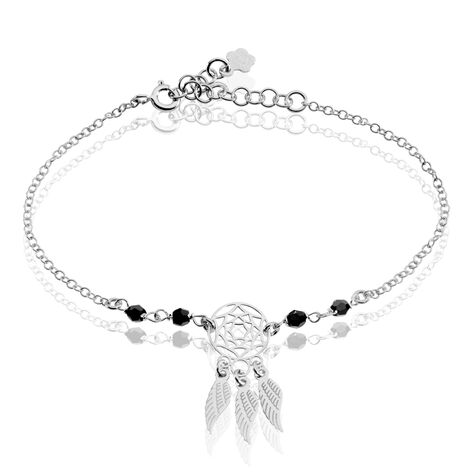 Bracelet Dream Catcher Argent Blanc Pierre De Synthese - Bracelets chaînes Femme | Marc Orian