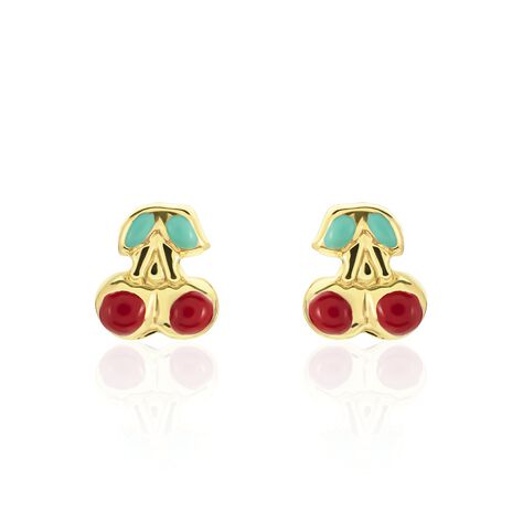 Boucles D'oreilles Puces Or Jaune Helicie Email - Puces Enfant | Marc Orian