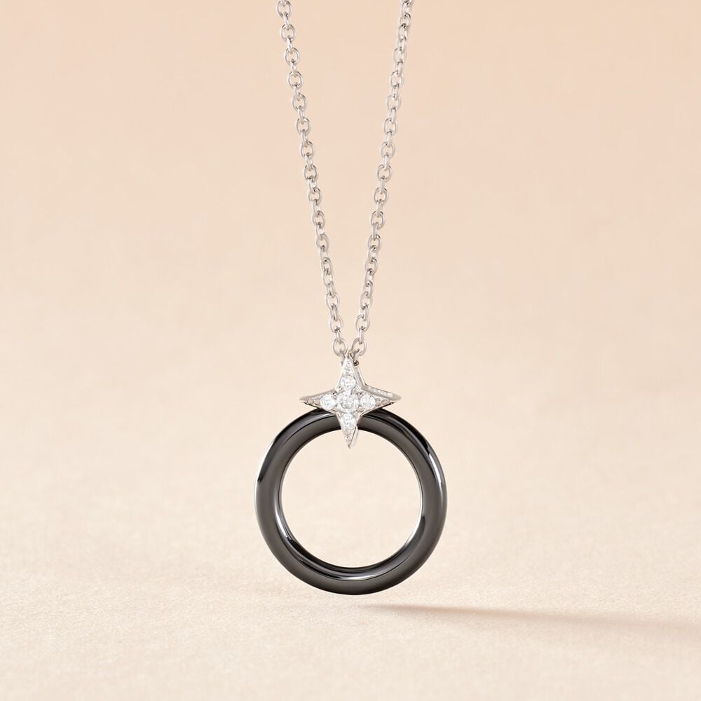Collier Merelle Argent Blanc Céramique Oxyde De Zirconium - Colliers avec pierres Femme | Marc Orian