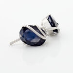 Boucles D'oreilles Puces Prudencia Or Blanc Saphir - Boucles d'oreilles mariage Femme | Marc Orian