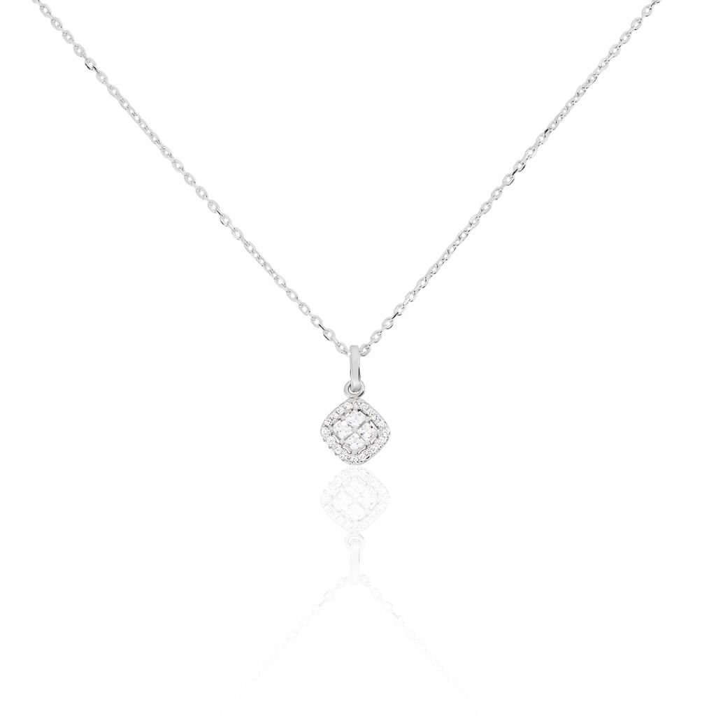 Collier Justina Argent Blanc Oxyde De Zirconium - Colliers avec pierres Femme | Marc Orian