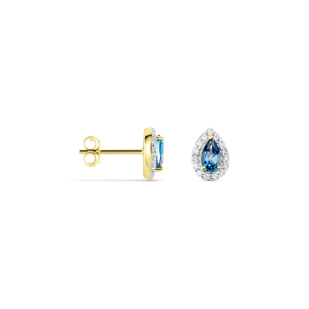 Boucles D'oreilles Puces Or Jaune Leroy Topaze - Puces Femme | Marc Orian