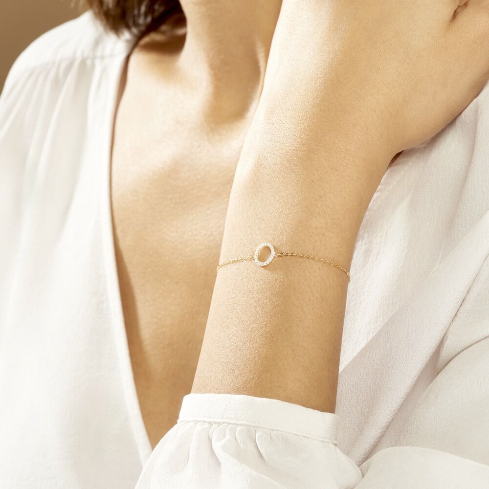 Bracelet Lim Or Jaune Oxyde De Zirconium - Bracelets chaînes Femme | Marc Orian