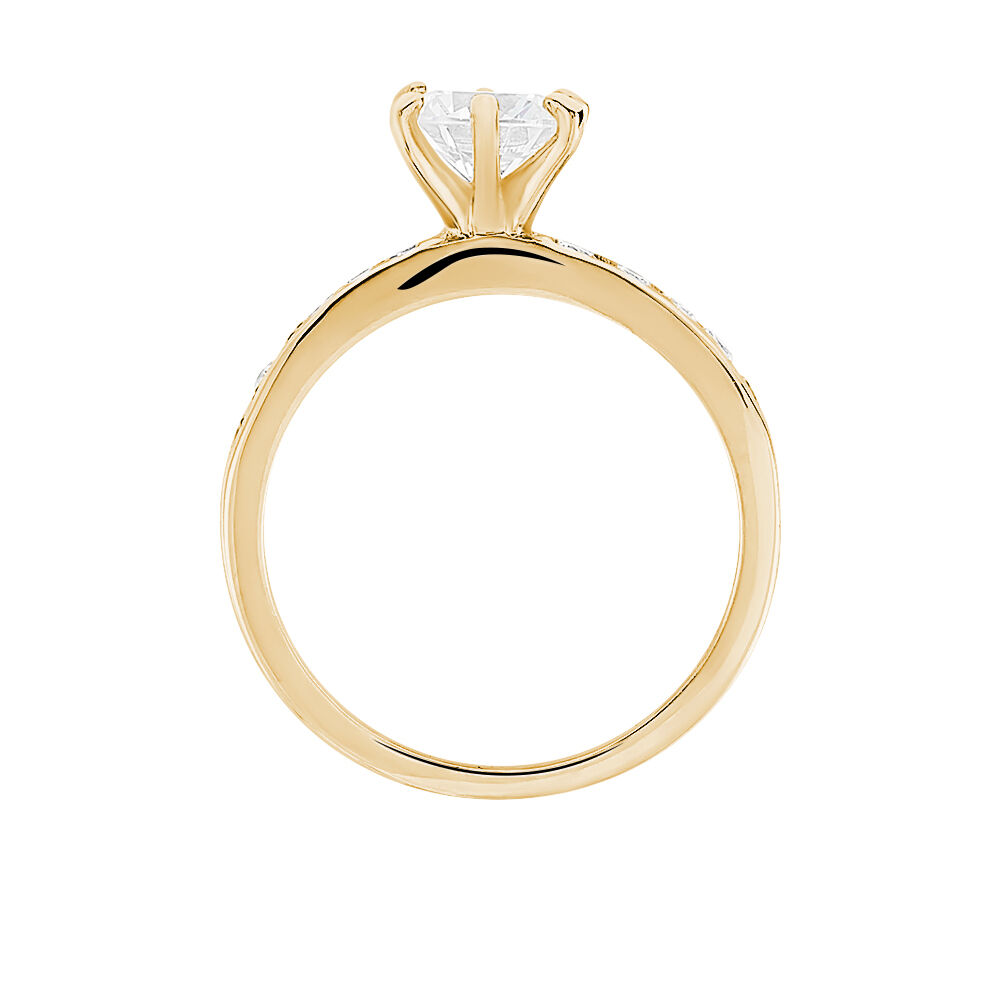 Bague Double Jeu Plaqué Or Jaune Oxyde De Zirconium - Solitaires Femme | Marc Orian