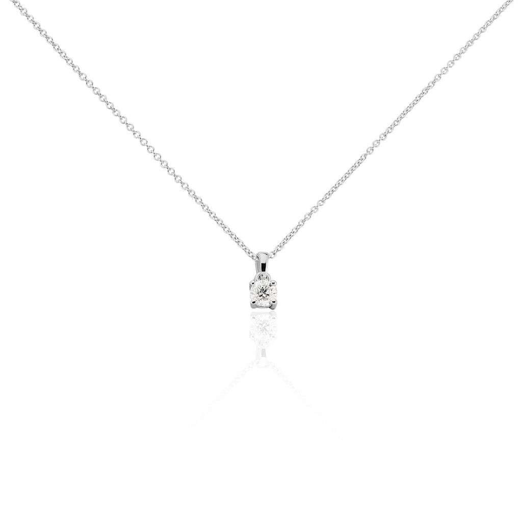 Collier Alexandra Or Blanc Diamant - Colliers solitaires Femme | Marc Orian