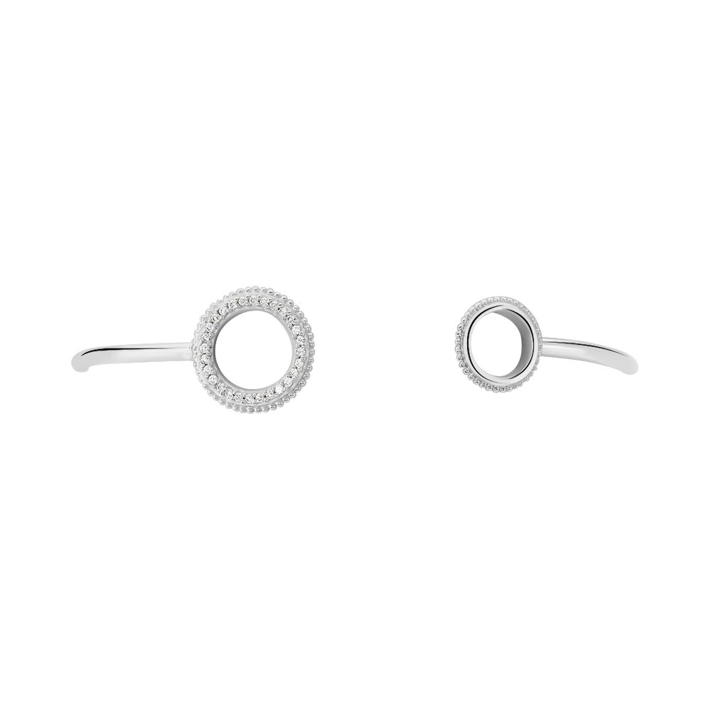 Bracelet Jonc Nathalia Argent Blanc Oxyde De Zirconium - Bracelets joncs Femme | Marc Orian