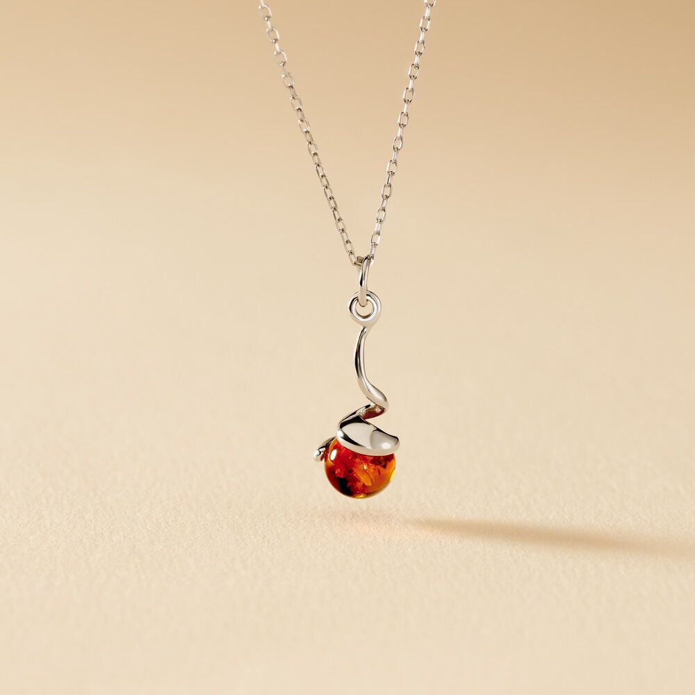 Collier Famata Argent Blanc Ambre - Colliers avec pierres Femme | Marc Orian