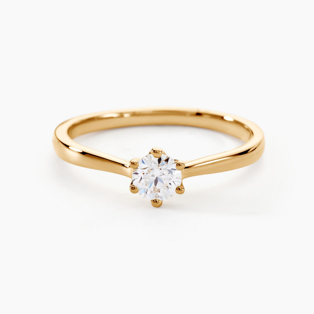 Bague Solitaire Athena Or Jaune Diamant - Parures de mariage Femme | Marc Orian