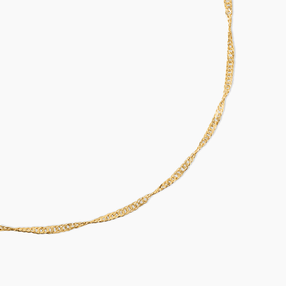 Collier Imanie Maille Singapour Argent Dor&eacute; A L'Or 750/1000 - Colliers ete Femme | Marc Orian