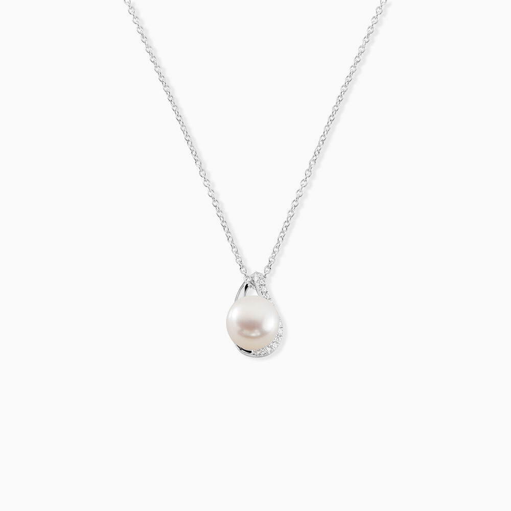 Collier Sasha Argent Blanc Perle De Culture Et Oxyde De Zirconium - Colliers avec pierres Femme | Marc Orian