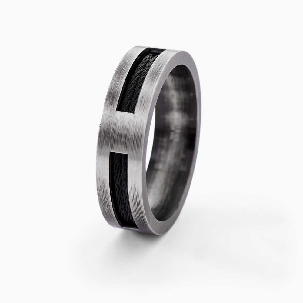 Bague Phebus Him Cosme Acier Noir - Bijoux fantaisie Homme | Marc Orian