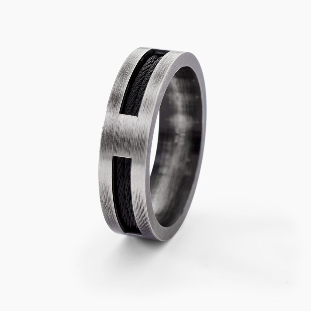 Bague Phebus Him Cosme Acier Noir - Bijoux fantaisie Homme | Marc Orian