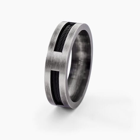 Bague Phebus Him Cosme Acier Noir - Bijoux fantaisie Homme | Marc Orian