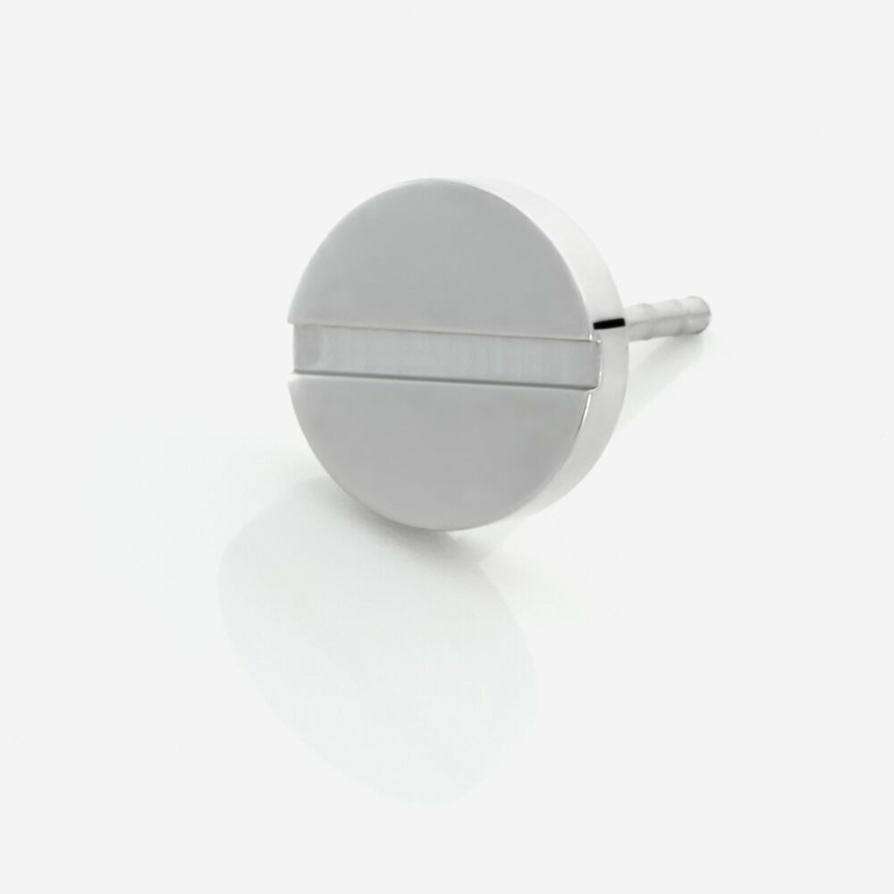 Boucle D'oreille Puce Unitaire Acier Blanc Naomh - Puces Femme | Marc Orian