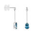 Boucles D'oreilles Pendantes Goutte Or Blanc Topaze Bleu London - Pendantes Femme | Marc Orian
