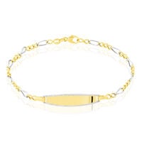 Bracelet Identité Bartolomee Maille Alternee 1/3 Or Bicolore