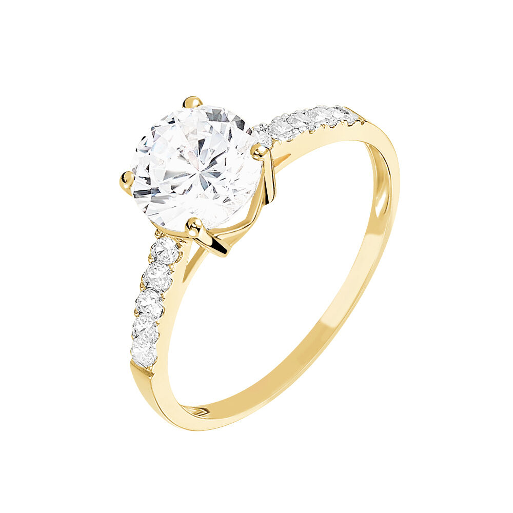Solitaire zirconium or jaune Clearance