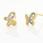 Boucles D'oreilles Puces Evaelle Papillon Or Jaune Oxyde De Zirconium - Puces Femme | Marc Orian