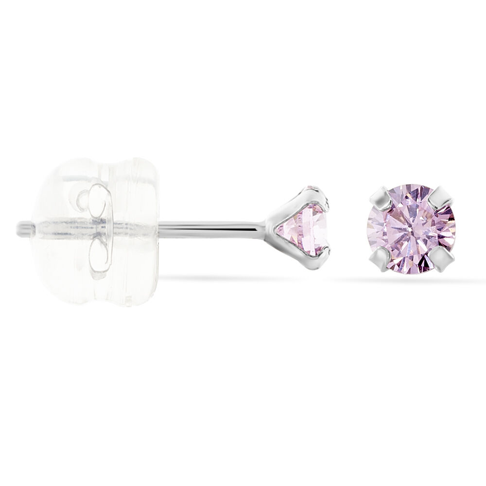 Boucles D'oreilles Puces Daria Or Blanc Oxyde De Zirconium - Puces Femme | Marc Orian