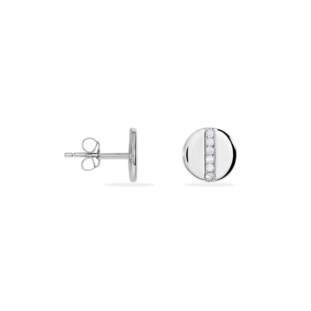 Boucles D'oreilles Puces Alexane Argent Blanc Oxyde De Zirconium - Puces Femme | Marc Orian