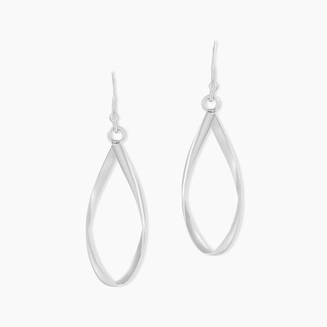 Boucles D'oreilles Pendantes Twisty Argent Blanc - Pendantes Femme | Marc Orian