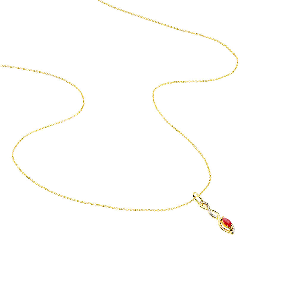 Collier Ondulations Or Bicolore Rubis Et Diamant - Colliers avec pierres Femme | Marc Orian