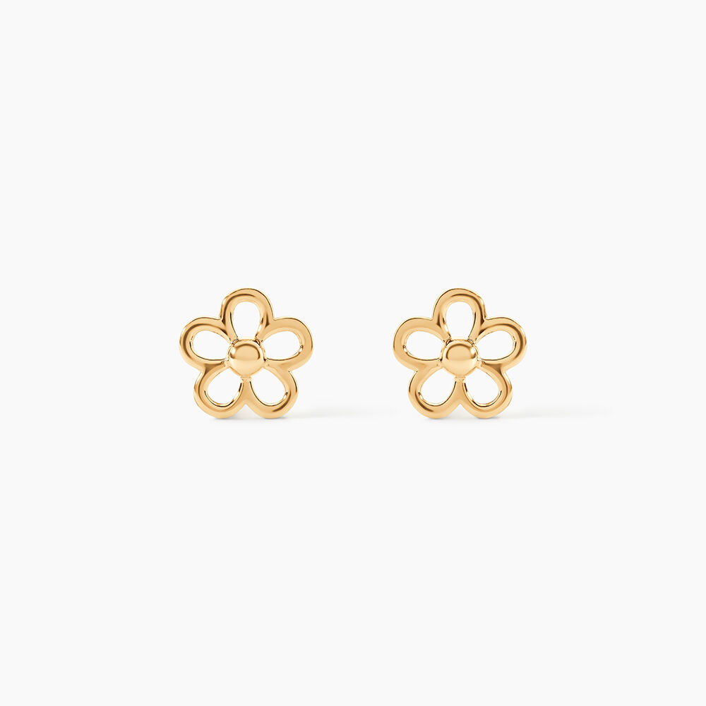 Boucles D'oreilles Puces Philine Fleur Or Jaune - Puces Famille | Marc Orian