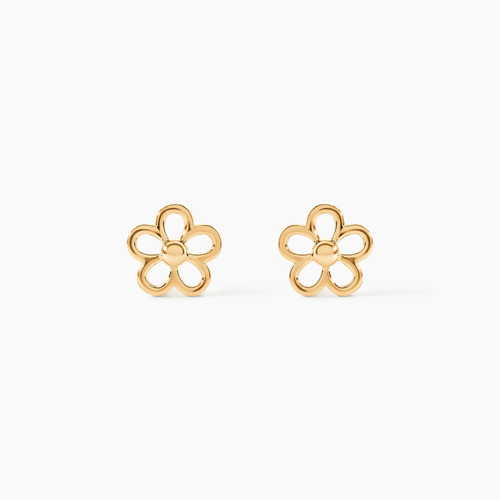 Boucles D'oreilles Puces Philine Fleur Or Jaune - Puces Famille | Marc Orian