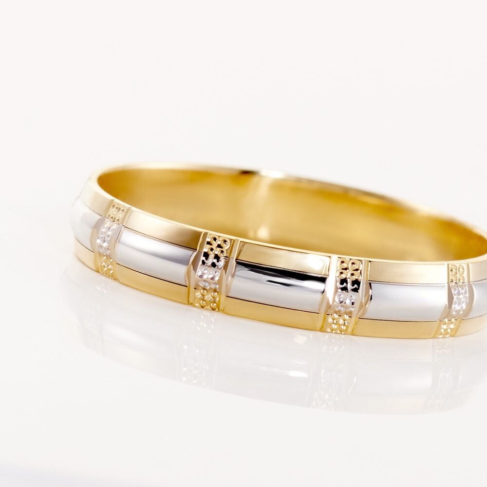 Alliance Fantaisie Ruban Plat Or Bicolore - Alliances duo Unisex | Marc Orian
