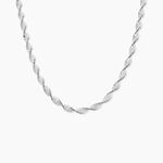 Collier Ciana Torsade Diamante Argent Blanc - Colliers fantaisie Femme | Marc Orian