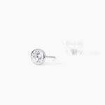 Boucles D'oreilles Puces Elda Serti Clos Or Blanc Oxyde De Zirconium - Puces Femme | Marc Orian
