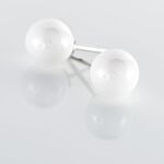 Boucles D'oreilles Puces Orbe Argent Blanc C&eacute;ramique - Puces Femme | Marc Orian