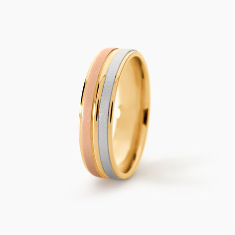 Alliance Triade Ruban Plat Or Tricolore - Alliances duo Unisex | Marc Orian