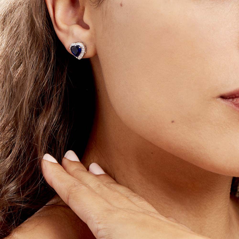 Boucles D'oreilles Puces Argent Blanc Sphinx Pierre - Puces Femme | Marc Orian