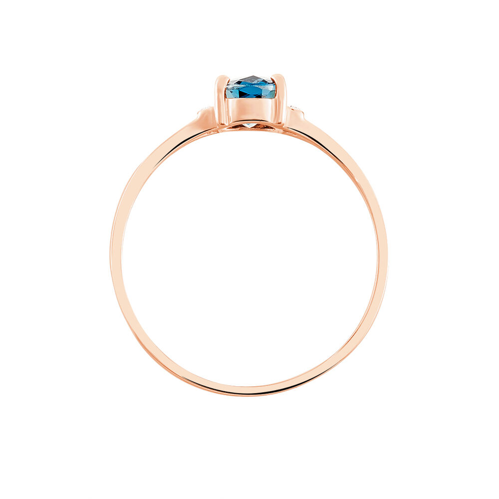 Bague Mathilde Or Rose Topaze Et Oxyde De Zirconium - Bagues pierres fines Femme | Marc Orian