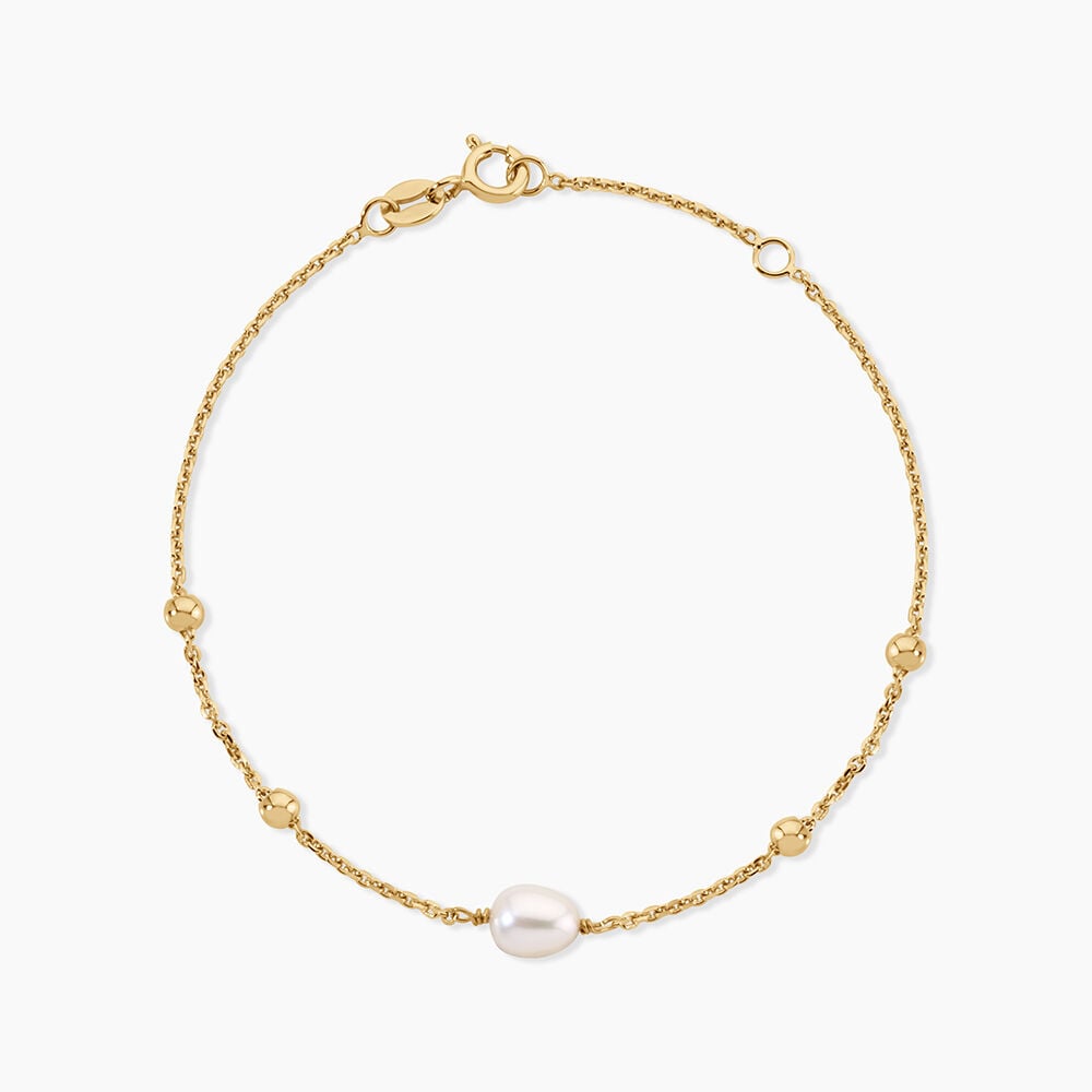 Bracelet Pearly Argent Dor&eacute; A L'Or 750/1000 Perle De Culture - Bracelets cha&icirc;nes  | Marc Orian