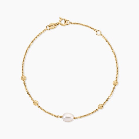 Bracelet Pearly Argent Dor&eacute; A L'Or 750/1000 Perle De Culture - Bracelets cha&icirc;nes  | Marc Orian