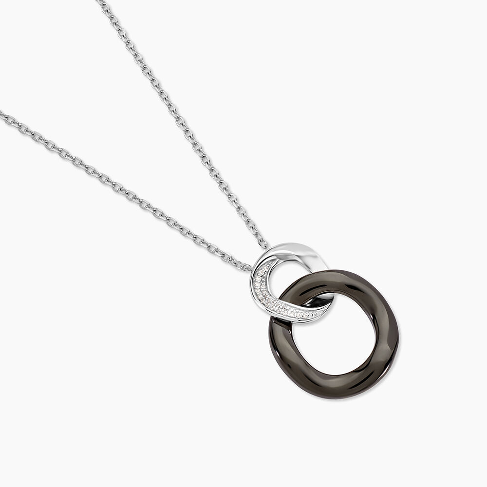 Collier Lola Cera Argent Blanc C&eacute;ramique Et Oxyde De Zirconium - Colliers avec pierres Femme | Marc Orian