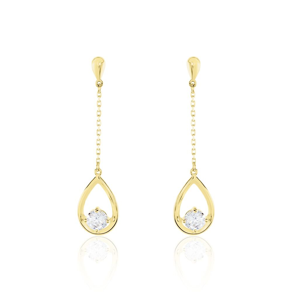 Boucles D'oreilles Pendantes Or Jaune Bartolome Oxyde De Zirconium - Pendantes Femme | Marc Orian